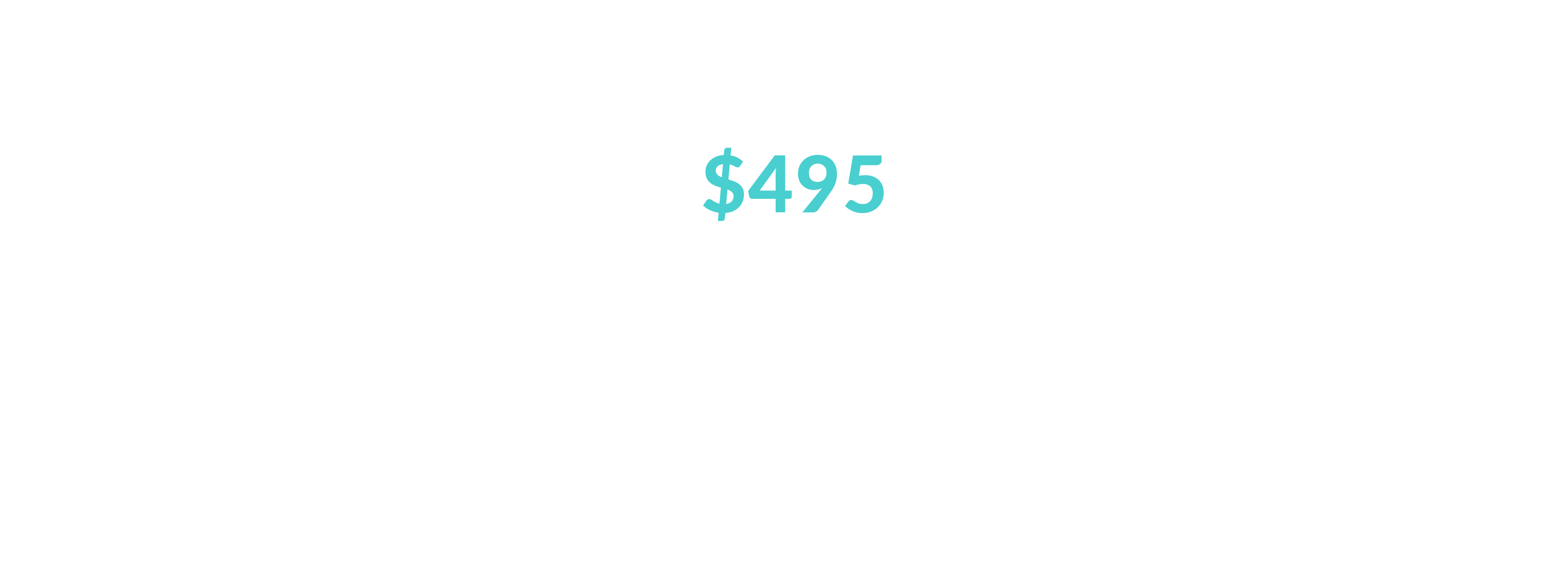 One-Time Payment of $495 (value $1,434)