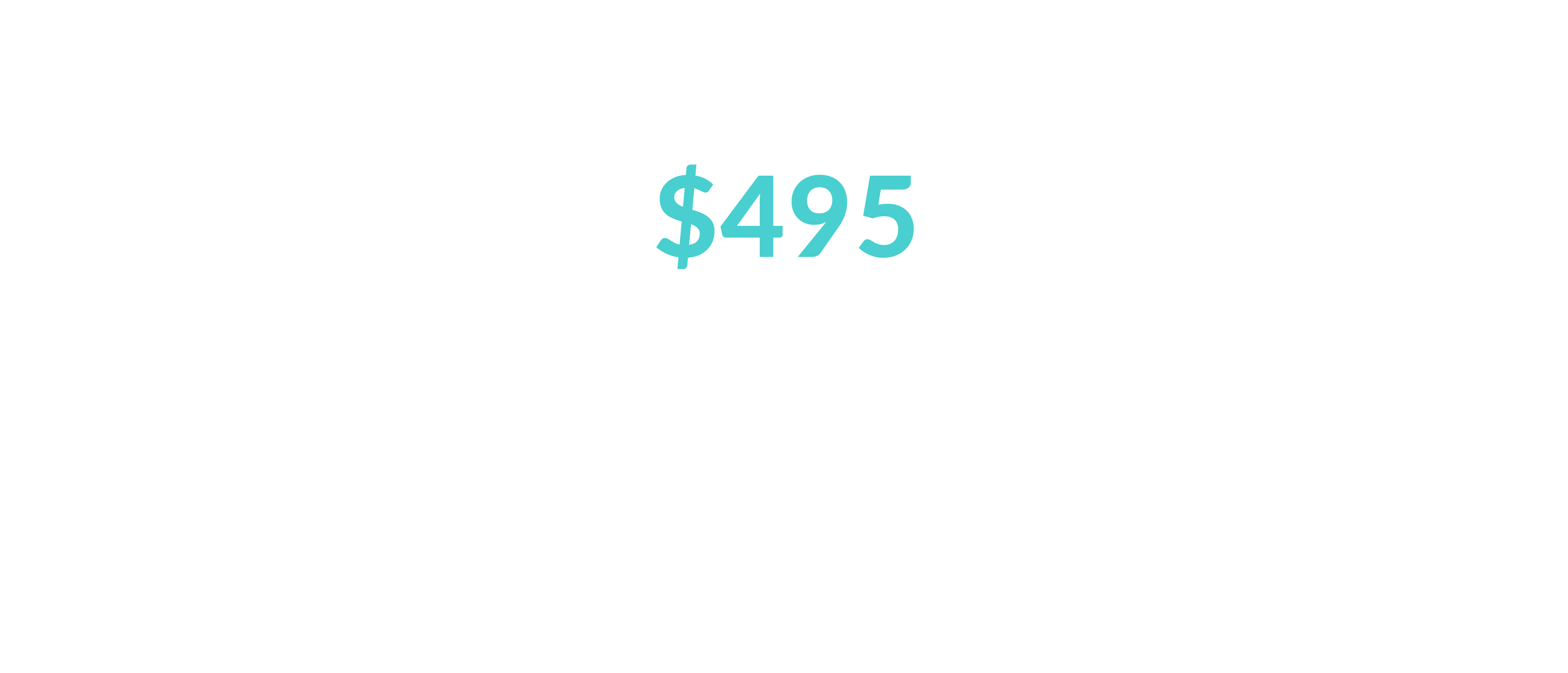 One-Time Payment of $495 (value $1,434)